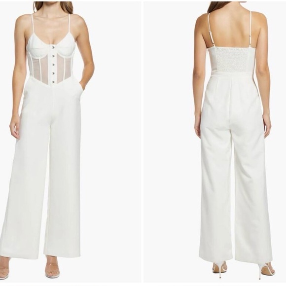 Lavish Alice Pants - Lavish Alice Elegant Ivory Jumpsuit corset style